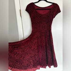 BLACKMILK BURNED VELVET WINE EVIL CHEERLEADER DRESS - LIMITED